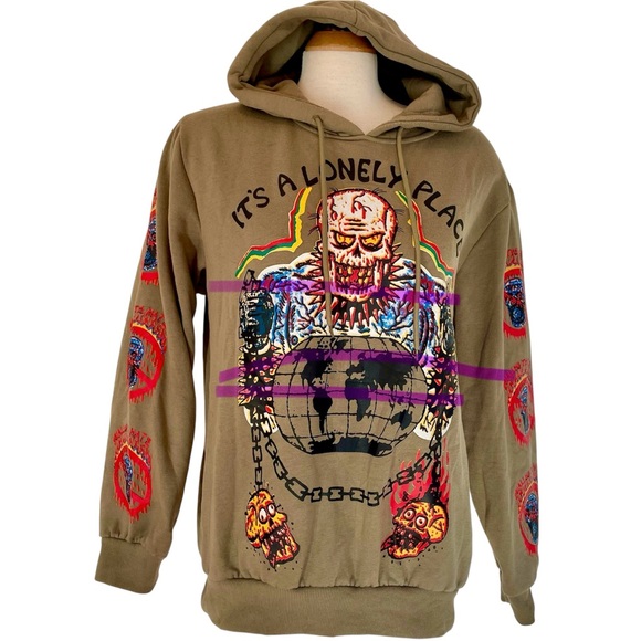 hbat “It’s a lonely place” goth skull hoodie size XXL - Picture 1 of 5